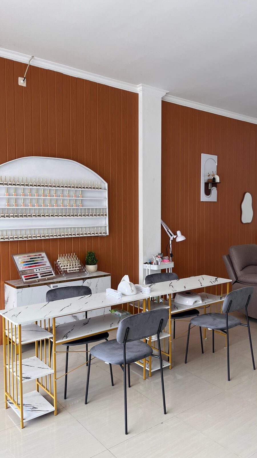 Top Nail Studio Bali — nail station and polish wall, Denpasar